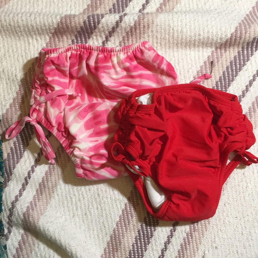 Pink Tie-Dye and Red Swim Diapers (NWOT)